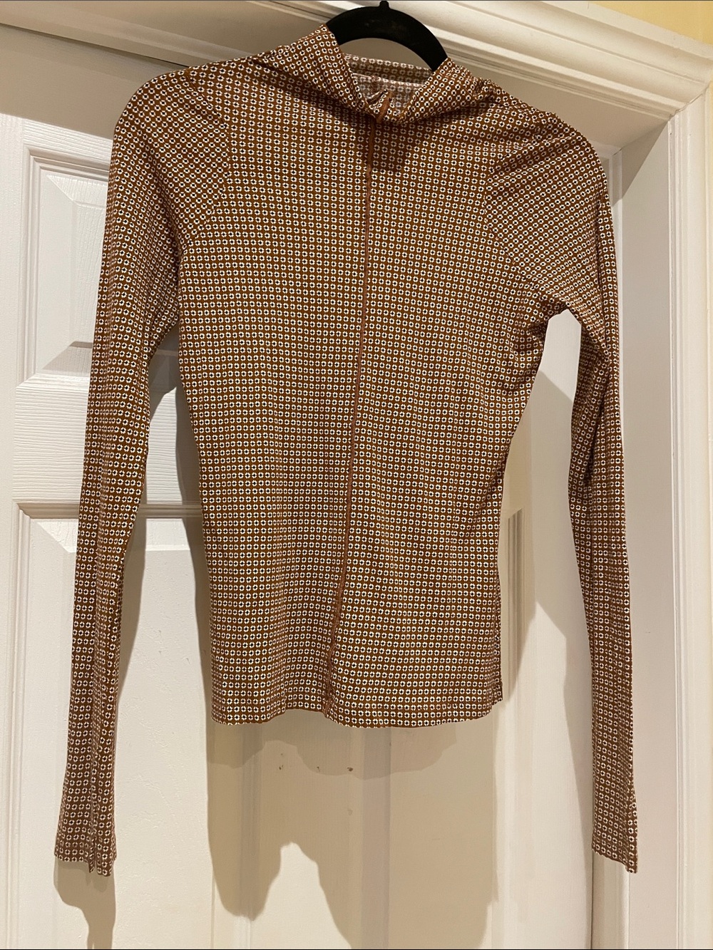 Rag & Bone Geo Print Funnel Neck Top 70s Minimalist Sz 2